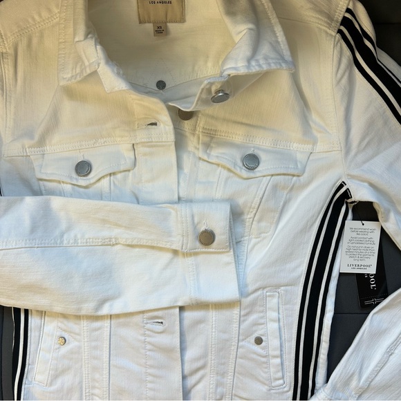 Liverpool Women's “Jackie Jacket” White with Black Stripe , Size XS - Picture 13 of 13